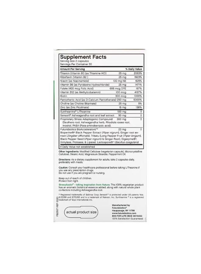 فيوتشر بايوتكس Stressassist LTheanine Stress Complex 60 Vegetarian Capsules - Image 2