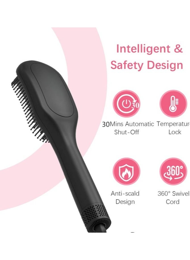 REBENUO 3 In 1 Hot Air Styler Hair Straightener Brush Negative Ion Heated Straightening Brush For Smooth Frizz-Free Hair - Image 3