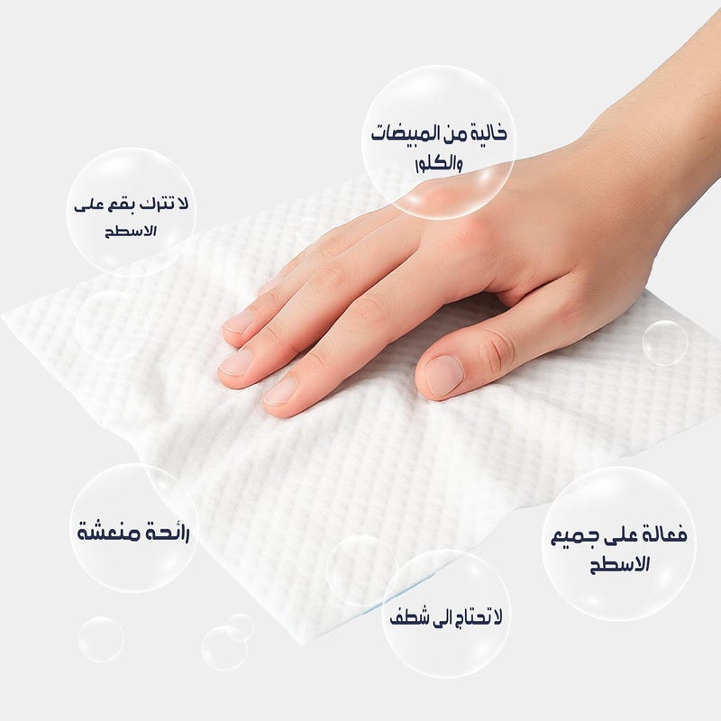 Govyy Multi Surface Disinfecting Cleaning Wipes, Large Disposable Towel – 50 Sheets, Resealable Pack for Daily Disinfection and Fresh Cleaning - Image 4
