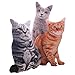 Maomoto 196 Cat Shape Throw Pillow Plushie Doll 3D Simulation Plush Stuffed Animal Toy for Kids Sofa Chair Home Decor Grey - Image 5