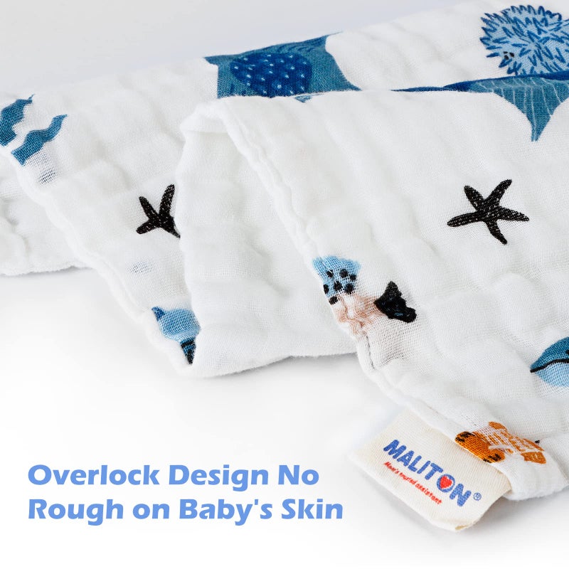 Maliton Muslin Baby Burp Cloths 6 Pack Large 20''x10'' 100% Cotton Burp Rags Absorbent and Soft 6 Layers Muslin Cloth Baby Essentials for Newborn(Animals and Cars, Pack of 6) - Image 4