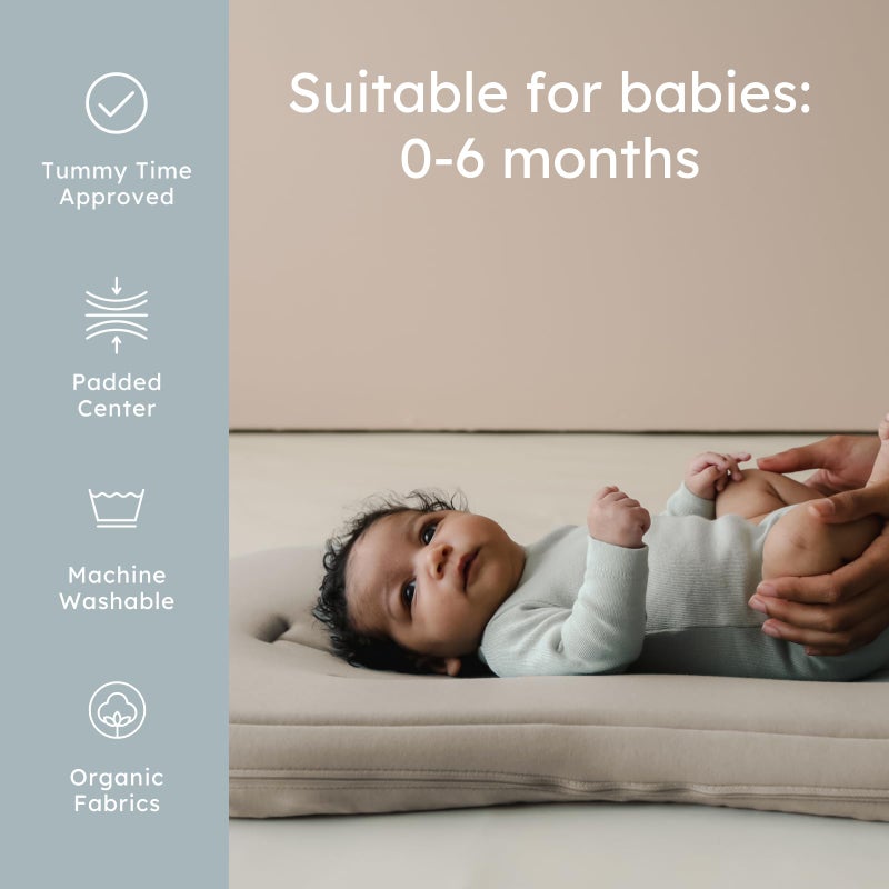 snuggle meÂ® Baby Lounger Curve (0-6 Months) - Premium Organic Cotton with Foam Core, Machine-Washable Cover, Buttery-Soft & Breathable Infant Lounger with Travel Bag (30 in x 20 in x 1.9 in) - Birch - Image 5
