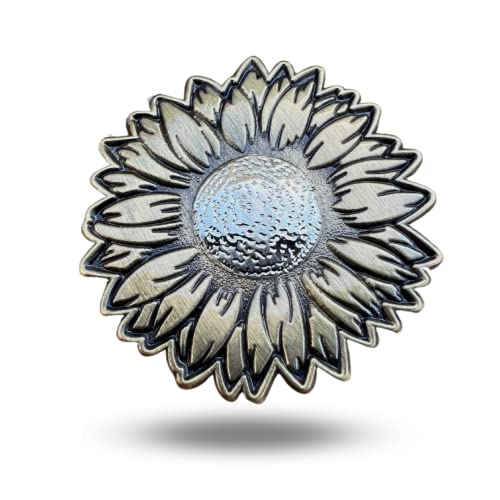 Full Metal Markers Sunflower Unique Magnetic Metal Golf Ball Marker Accessory with Hat Clip for Men and Women (1 Ball Marker + 1 Hat Clip) - Image 1