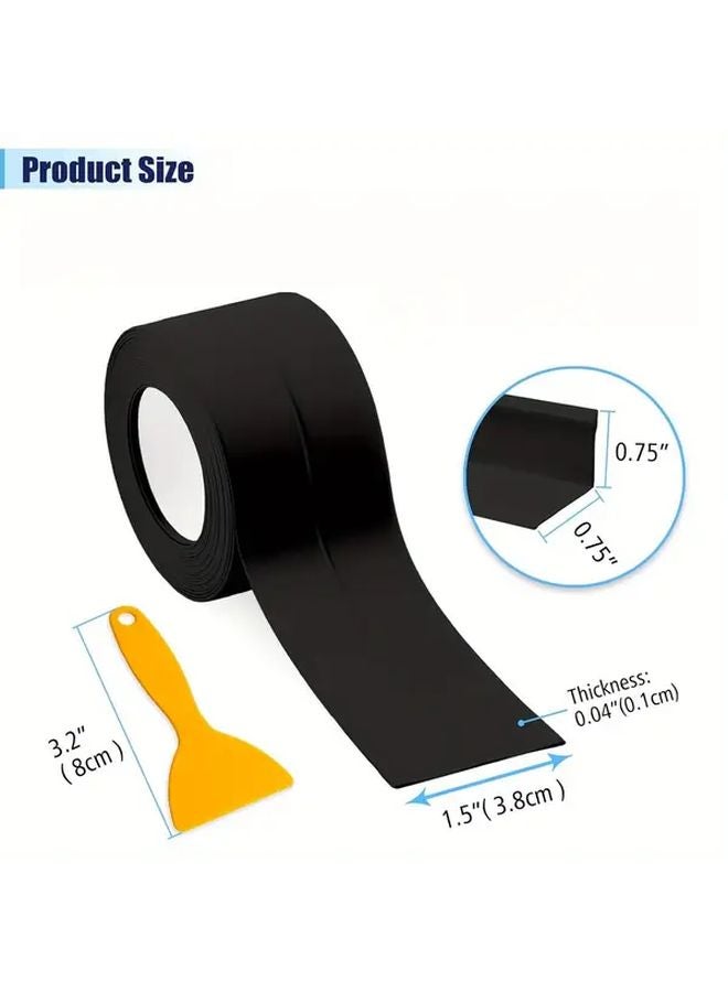 3 Rolls Black Waterproof Sealing Tape 38mm x 12598 Inch with 1 Scraper - Image 3