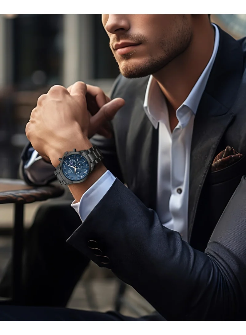 Benyar BLACK B BY BENYAR Men's Chronograph Watch 30 m Waterproof Luminous Classic Fashion Watches Large Dial Date Analogue Quartz Watch Elegant Gift for Men for Men | Best Price UAE