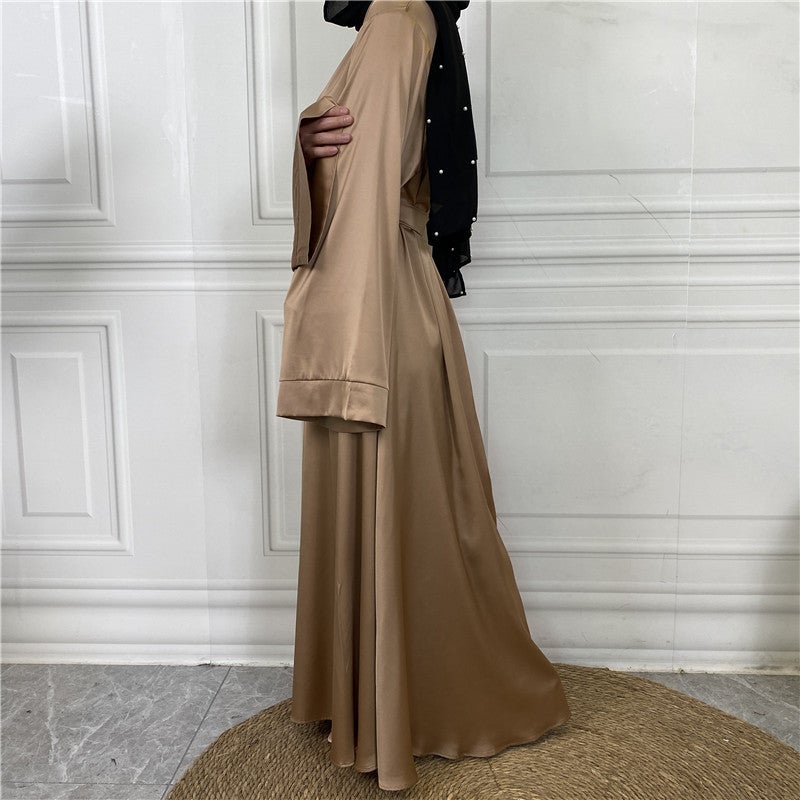 مونيكا فاشون فستان طويل ساتان أنيق من مونيكا فاشن - ربيع 2025 - Image 4