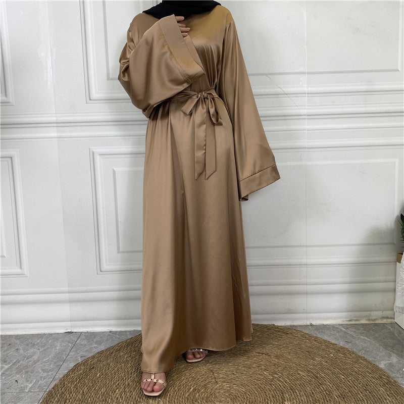 مونيكا فاشون فستان طويل ساتان أنيق من مونيكا فاشن - ربيع 2025 - Image 3