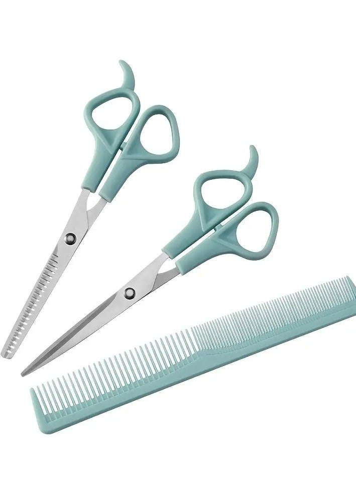 ORiTi 3pcs Hair Scissors Set - Safety Hair Cutting and Thinning Scissors Kit with Hairdressing Comb - Perfect for Hair Styling and Grooming  - Image 1