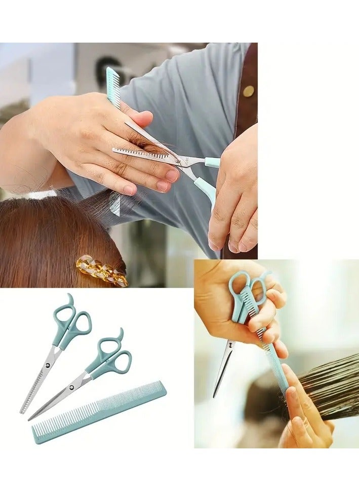 ORiTi 3pcs Hair Scissors Set - Safety Hair Cutting and Thinning Scissors Kit with Hairdressing Comb - Perfect for Hair Styling and Grooming  - Image 3