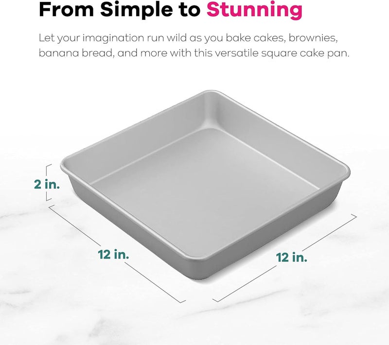 Wilton Performance Pans Aluminum Square Brownie and Cake Pan 12 x 12 inches Silver - Image 3