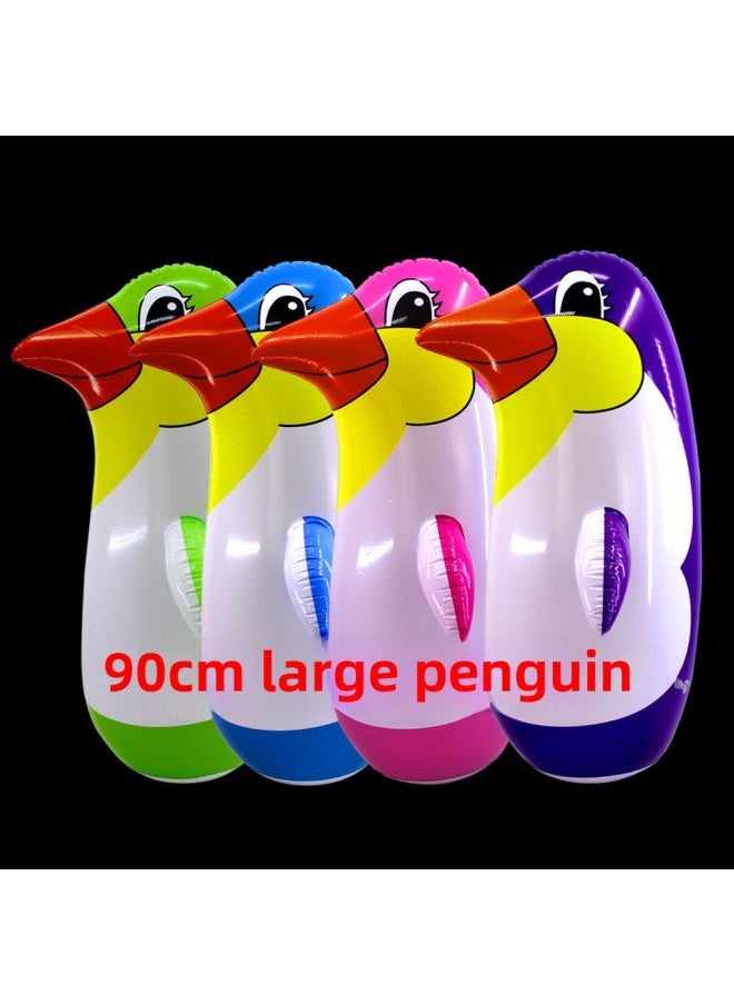 Direct Supply 90 Extra Large Penguin Tumbler Children Vent Sports Boxing Cartoon Inflatable Tumbler Toy-Color:Extra Large Thickened Blue Cinnamon Dog  - Image 3