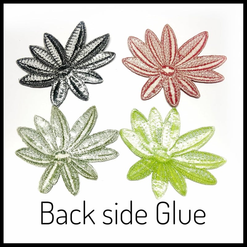 Embroidered Lotus Flower Applique Patches Sew onIron on Patches for Clothes Suits Blouse Dupatta Saree Jeans Bag Iron Dress DIY Pack of 10 Piece Random Colors  - Image 4