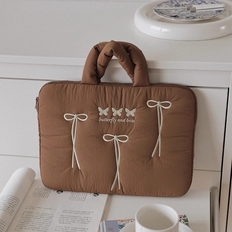 2024 Womens Laptop Tote Bag 14-inch 13-inch Tablet Sleeve 11-inch iPad Case Brown 14-inch 
