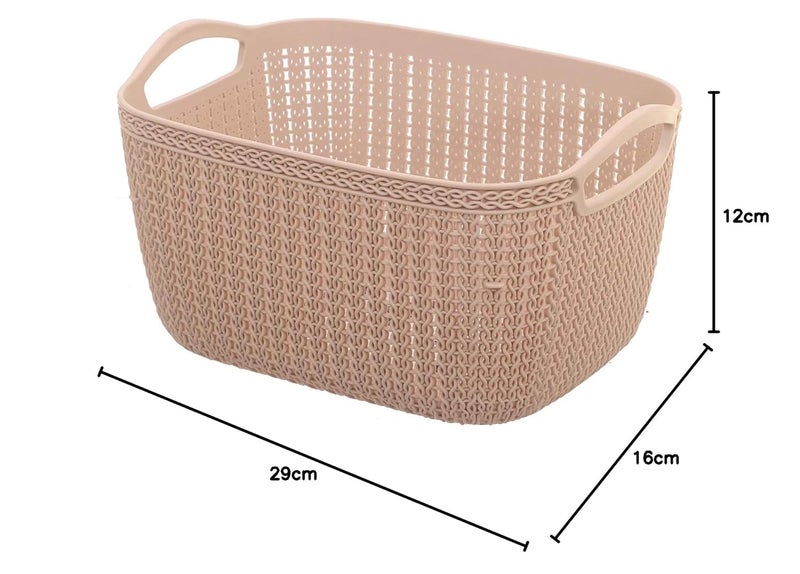 Kuber Industries Fruit Basket For Dining Table|Plastic Basket For Storage|Flexible Kitchen Storage Baskets|Pack of 4 (Peach) - Image 5