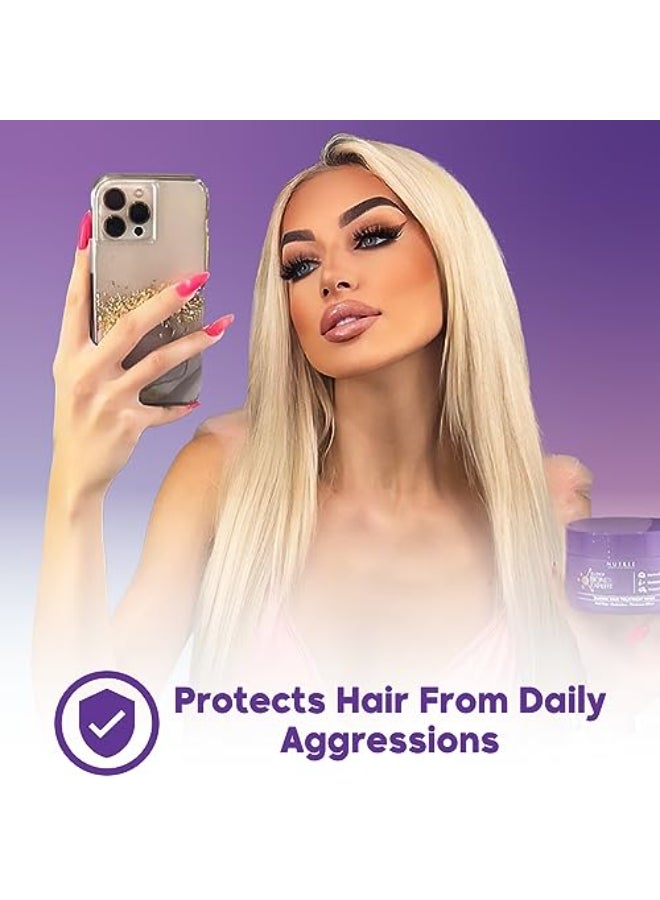 Nutree Professional Keratin Hair Mask for Blondes Deep Repair AntiFrizz Treatment with Almond Oil Shea Butter Marine Collagen Restores Shine Smoothness 88 oz - Image 4
