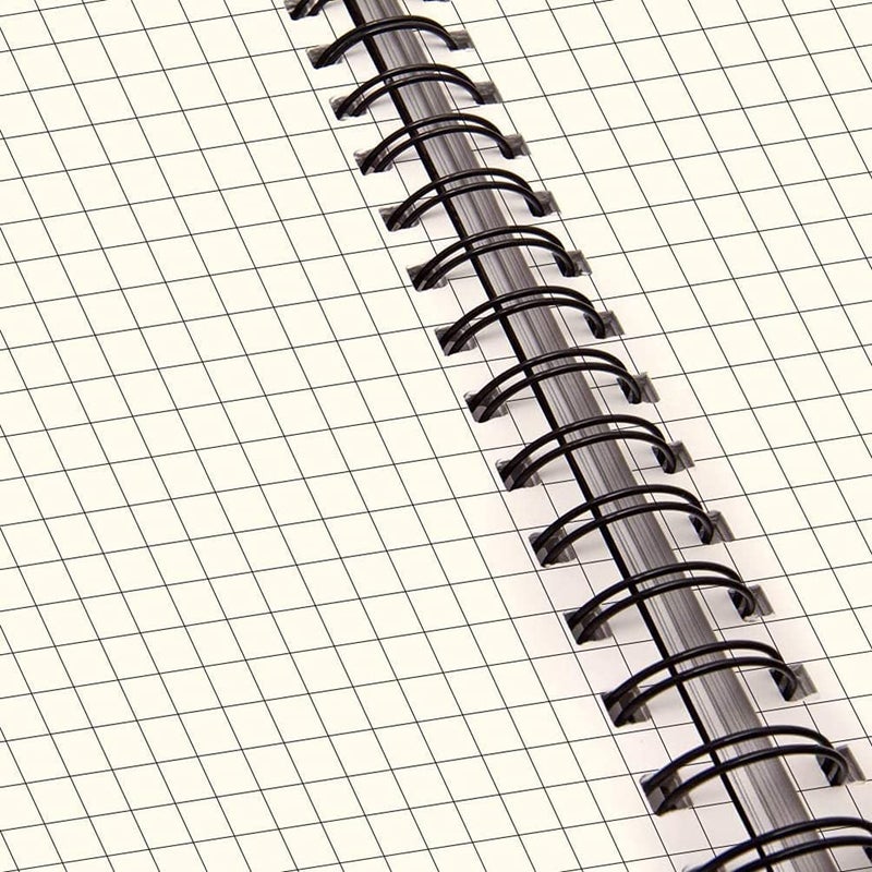 INNAXA 2 Pack A4 Square Grid Spiral Notebook, Kraft Cover Natural Shade Pages, Ruled Wirebound Notebooks Bulk Journals (Square Grid), 100 Pages - Image 3