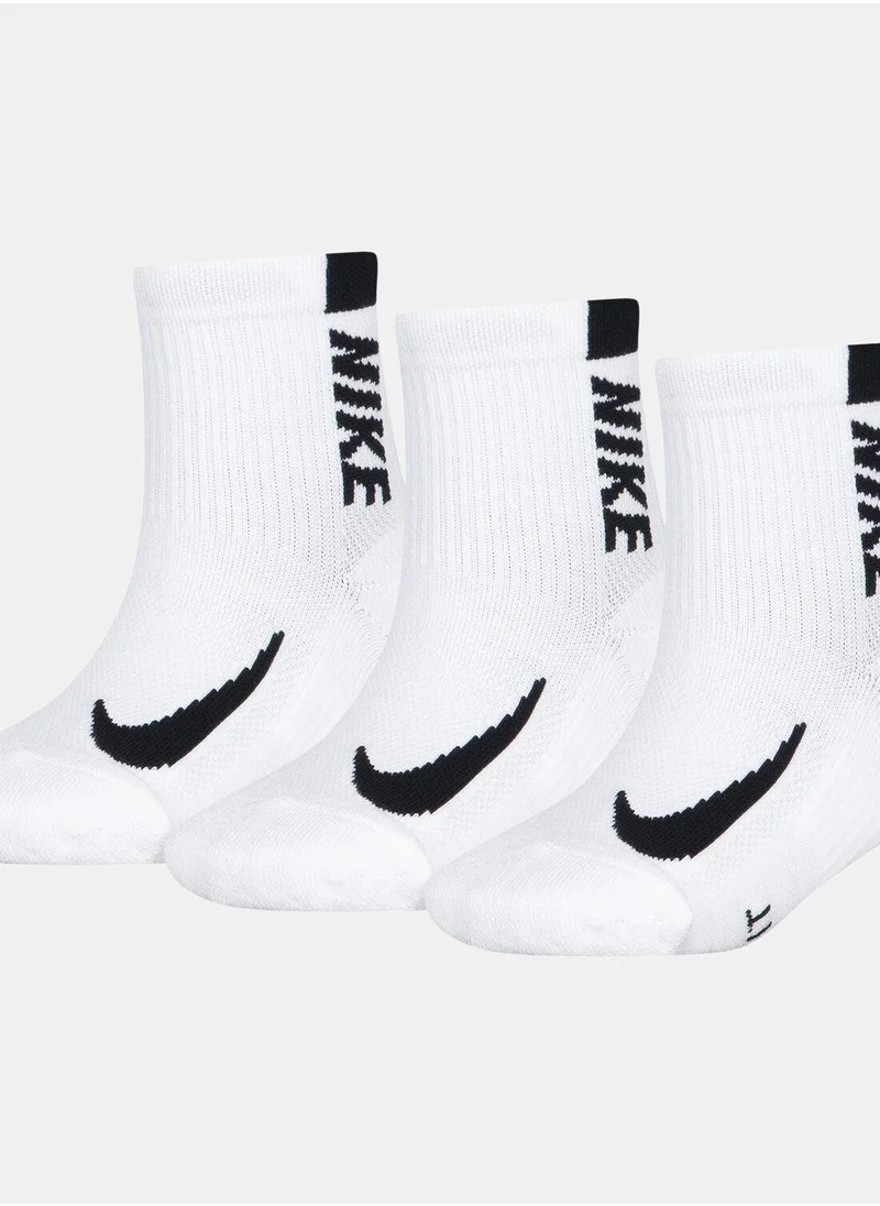 Nike Kids' Multiplier Quarter Socks (3 Pairs)