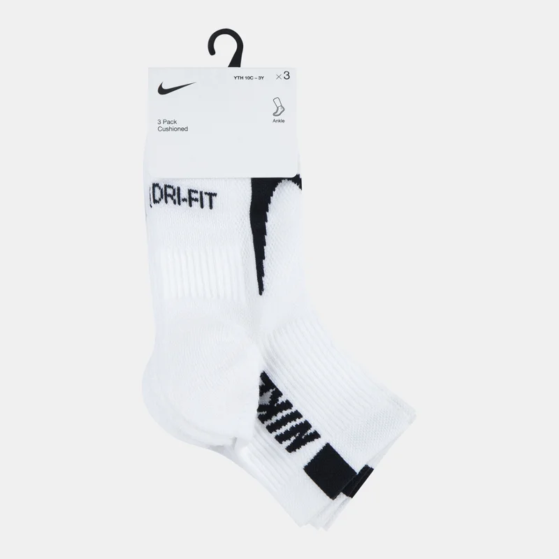 نايكي Kids' Multiplier Quarter Socks (3 Pairs)