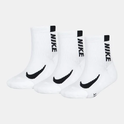 نايكي Kids' Multiplier Quarter Socks (3 Pairs)