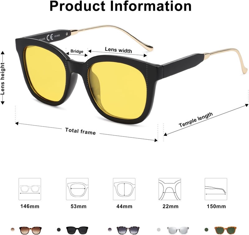 Sojos Classic Square Polarized Sunglasses Womens Mens Retro Trendy UV400 Sunnies SJ2050 - Image 4
