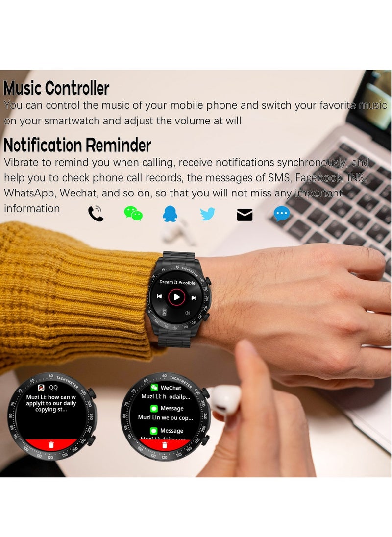 RollsTimi  - Men's Smartwatch 1.43" Amoled HD Full Touch Screen Fitness Tracker Heart Rate Blood Pressure Sleep Monitor Business Sports Smart Watch for Men - Image 1