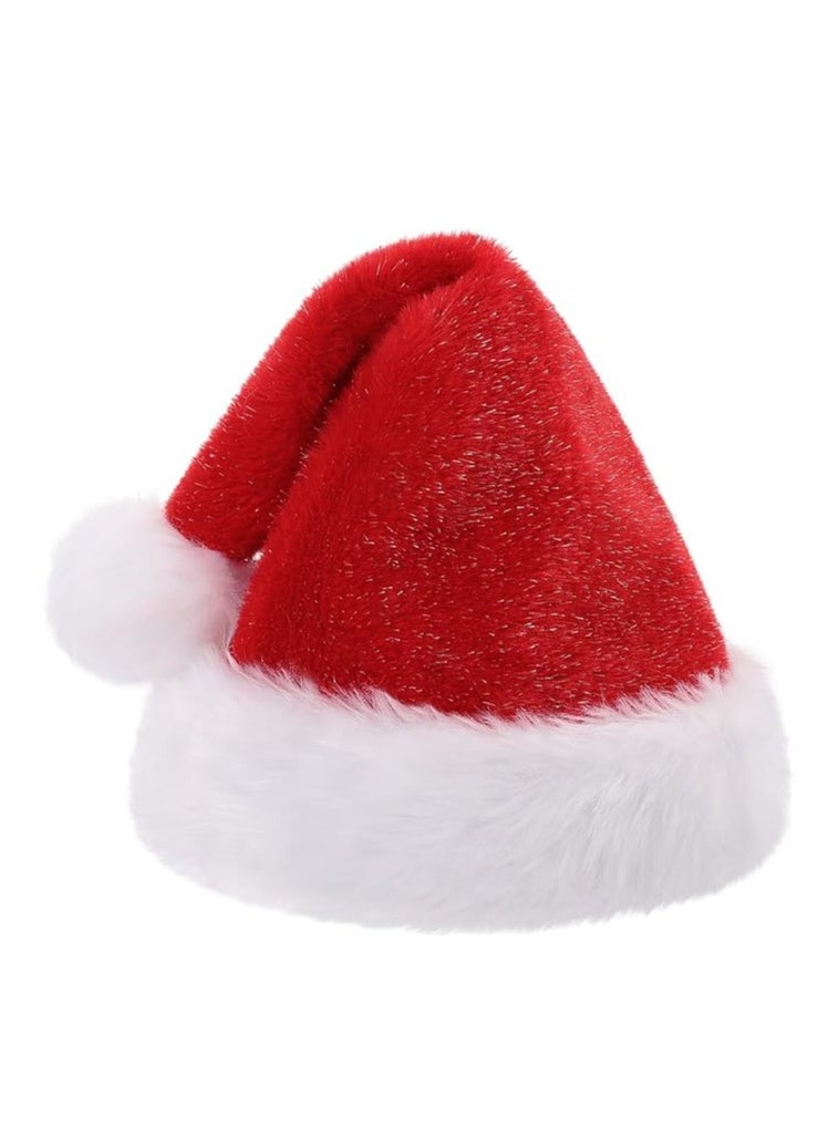 Hanady - Elegant Santa Claus Hat - Plush, Fluffy, and Shiny Design for Christmas Parties and Costumes, Perfect for Men and Women in Vibrant Red - Image 1