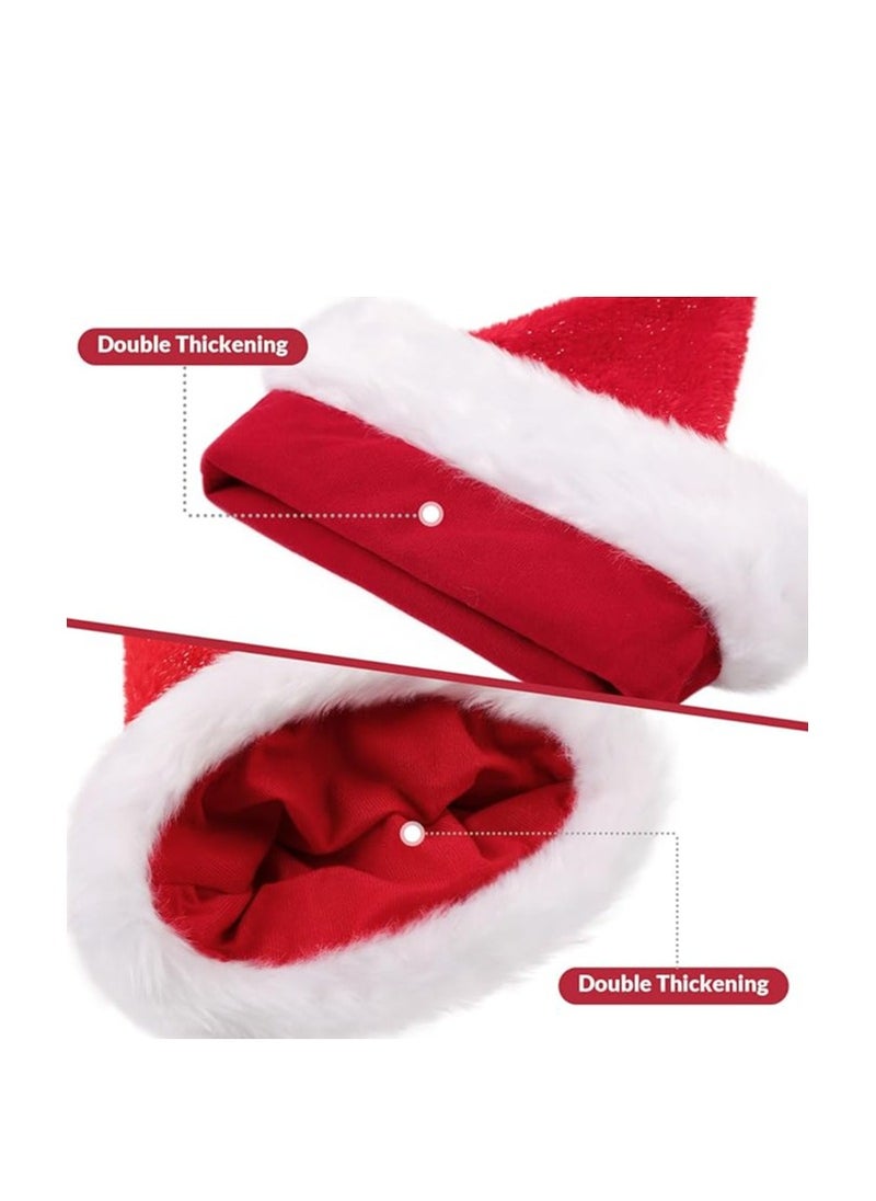 Hanady - Elegant Santa Claus Hat - Plush, Fluffy, and Shiny Design for Christmas Parties and Costumes, Perfect for Men and Women in Vibrant Red - Image 1