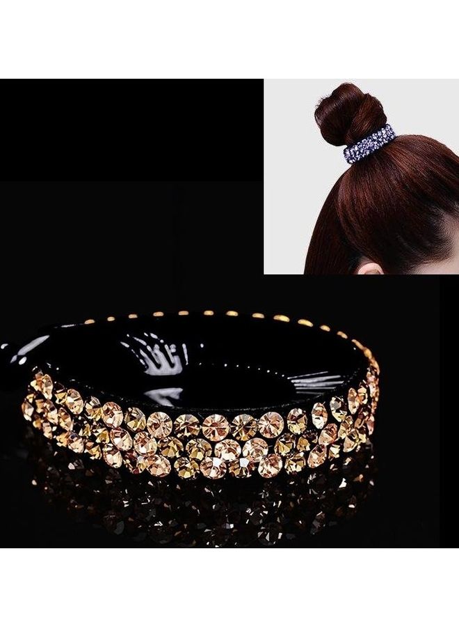 NIBEMINENT Women Meatball Rhinestone Hair Claw Accessories Champagne - Image 1