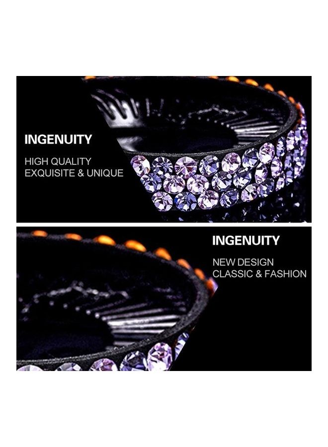 NIBEMINENT Women Meatball Rhinestone Hair Claw Accessories Champagne - Image 3