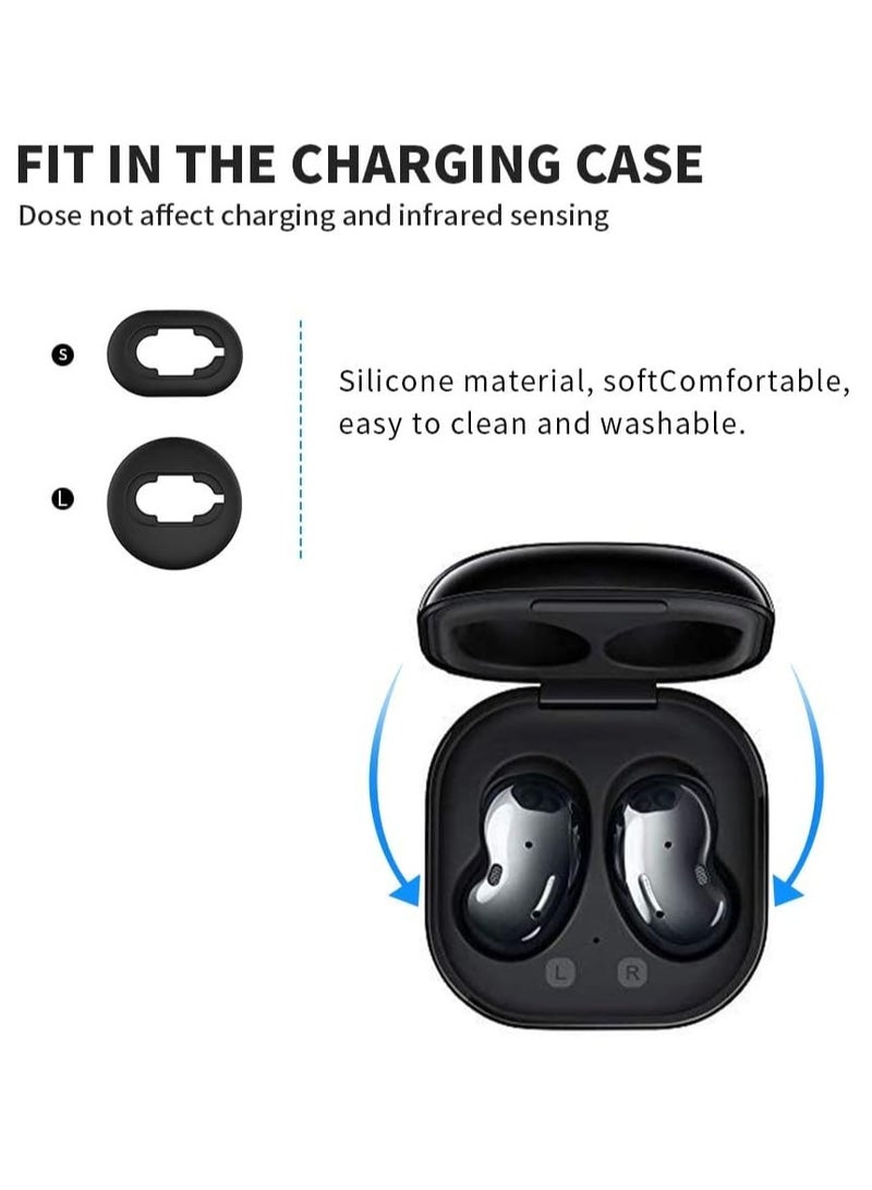 Ear Tips for Galaxy Buds Live [8 Pairs] Silicone Covers Eartips Accessories Compatible with Samsung Galaxy Bud Live Anti-Slip Ear Tip Cover Wing - Image 1