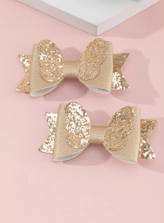 Take Two Take Two Set of 2 - Glitter Bow Hair Clips