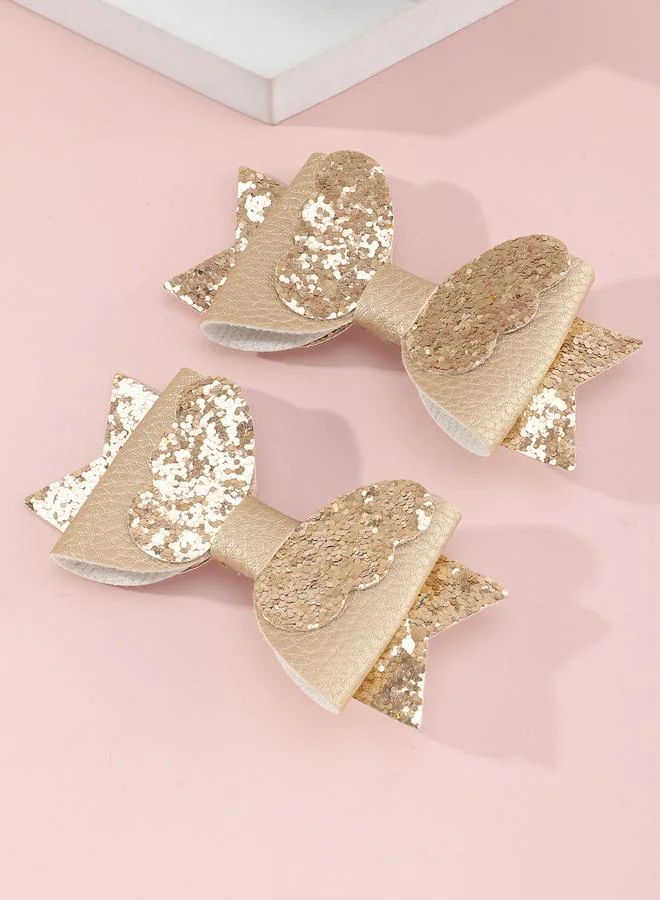 Take Two Take Two Set of 2 - Glitter Bow Hair Clips