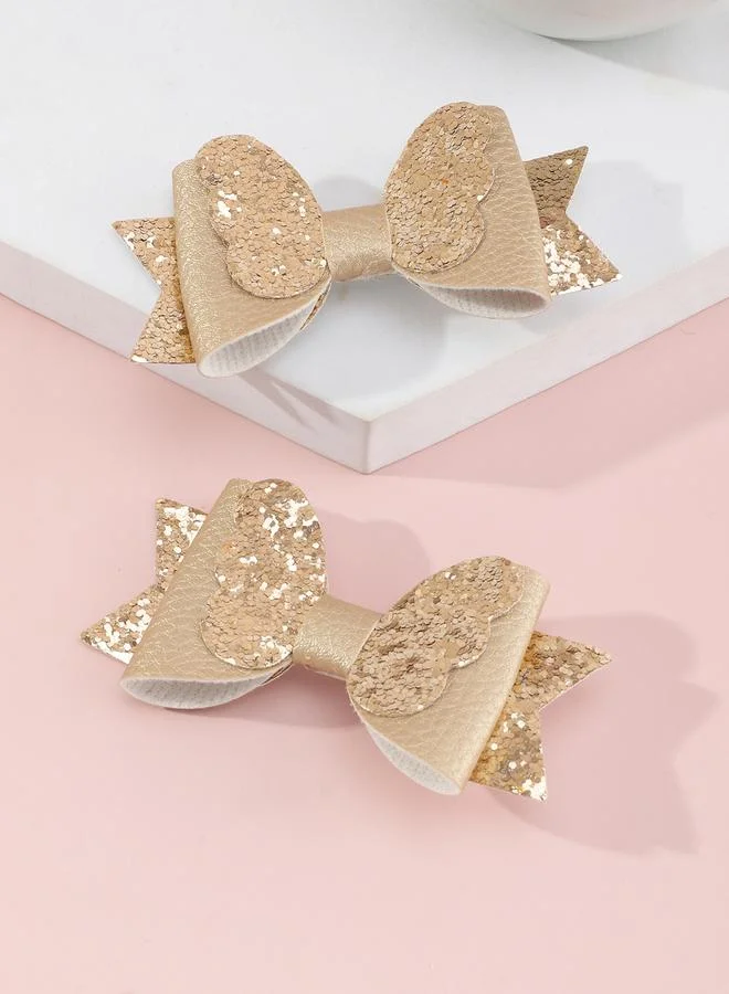 Take Two Take Two Set of 2 - Glitter Bow Hair Clips