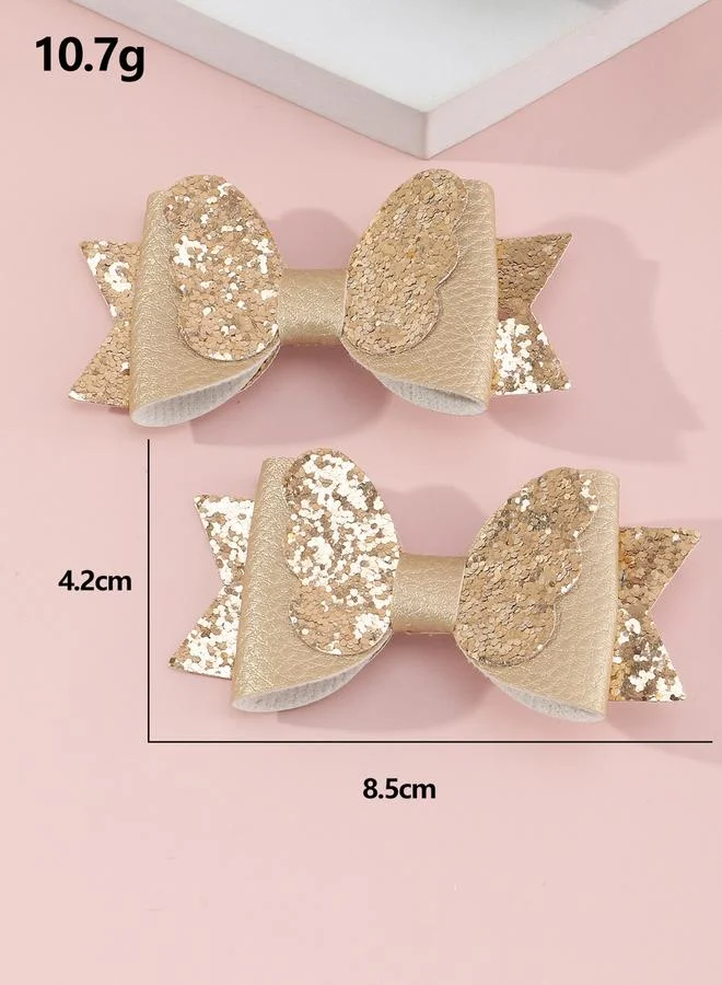 Take Two Take Two Set of 2 - Glitter Bow Hair Clips