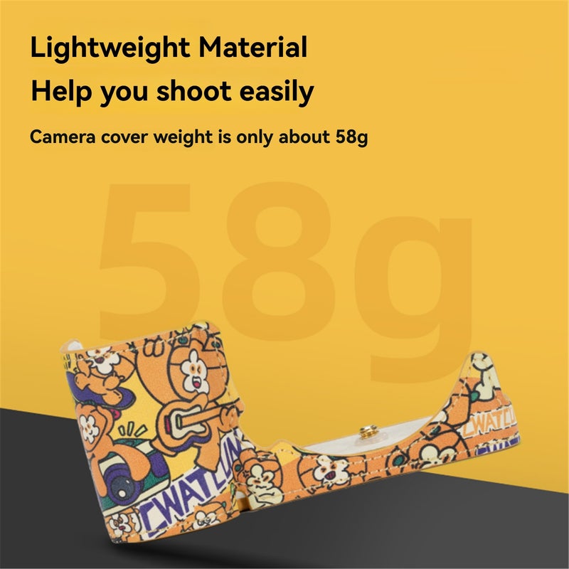 CWATCUN Camera Case Retro Camera Base Original Printed Pattern Design Scratch-Resistant and Impact-Resistant Portable Case Mirrorless and DSLR Camera Case D188 Protective case for Sony ZVE10 camera - Image 2