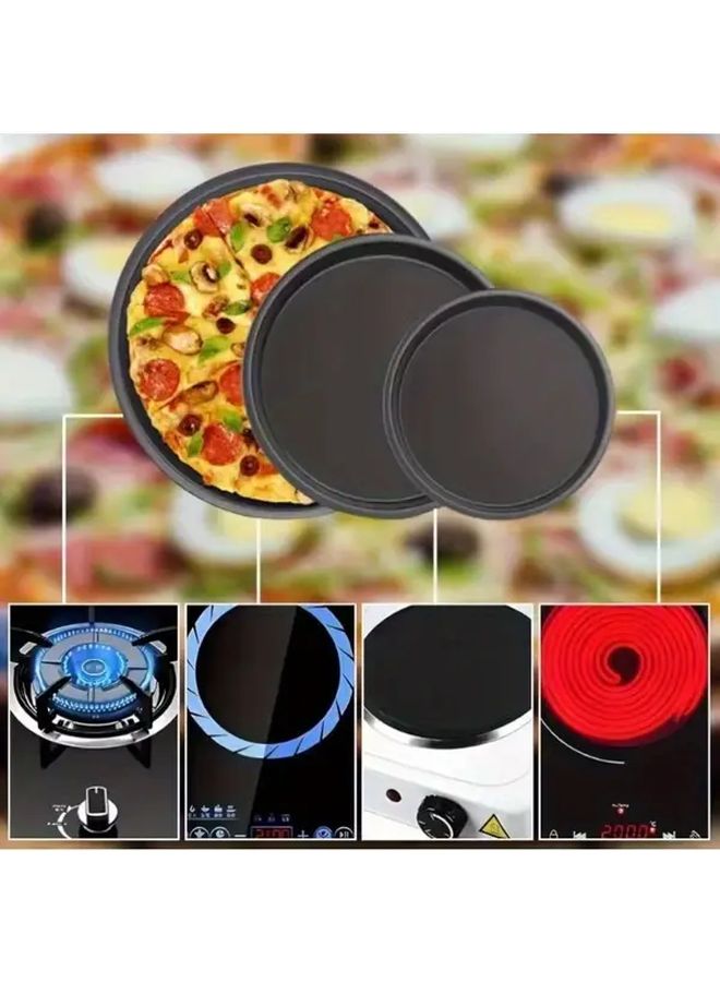 1pc Premium Carbon Steel Non Stick Pizza Baking Pan 13 78in Durable Oven Tray for Crispy Pizza Juicy Roasts Grilled Sausages Baked Goods Perfect for RV Camping Travel Outdoor Picnics Home Kitchen Use Pizza Accessories - Image 3