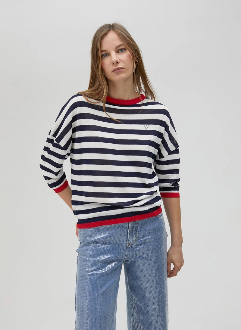 Lola Casademunt Two-tone striped fine sweater