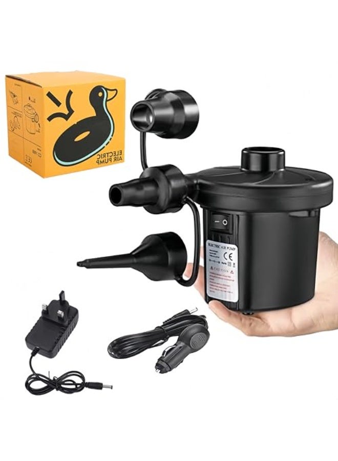 Chabeia Air Pump, Electric pump Quick-Fill Electric Air Pump With 3 Nozzles, air pump for inflatable Convenient Inflator Deflator For Inflatables, Air Mattress,Pool - Image 1
