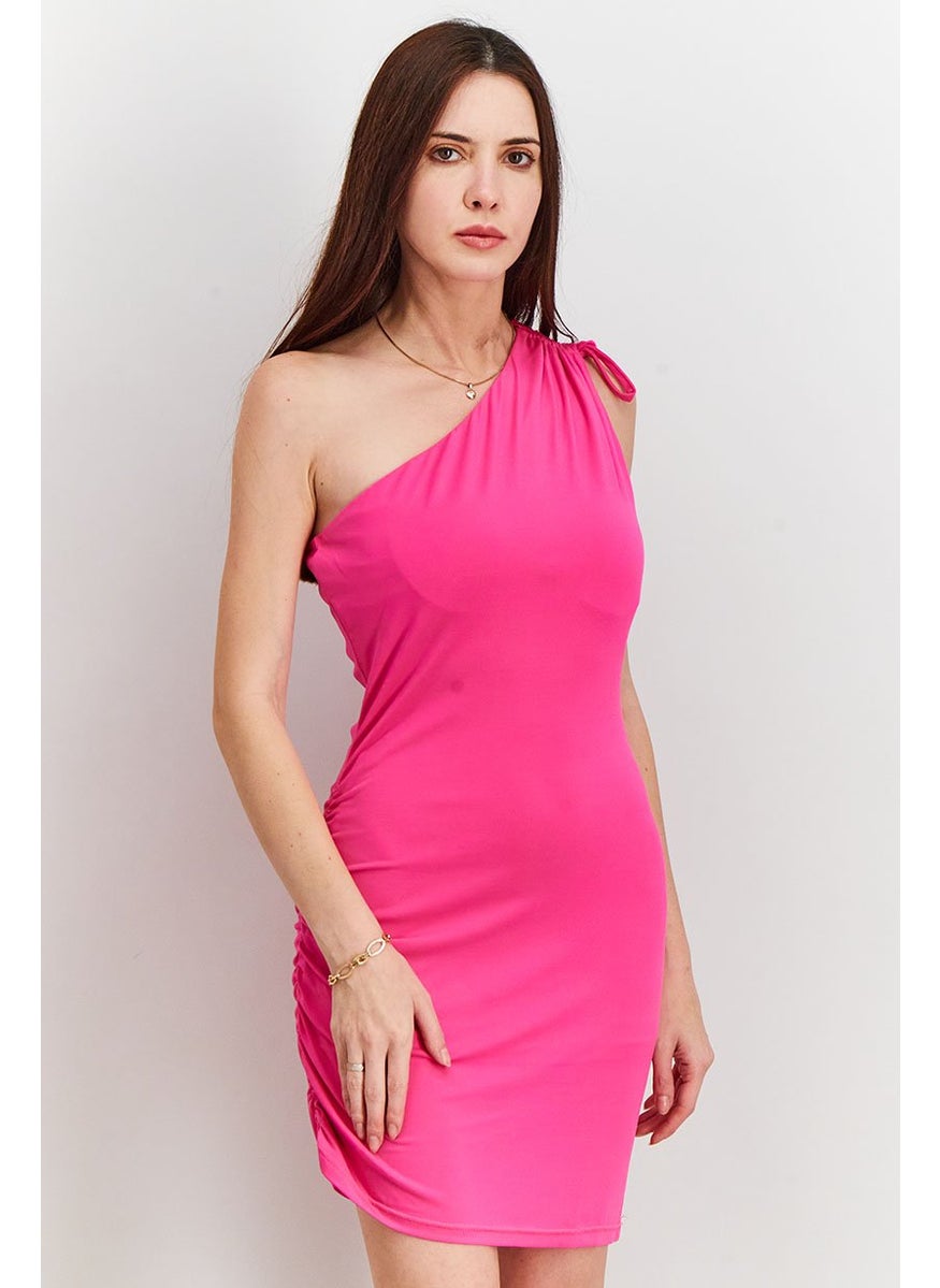 Women Asymmetrical Neckline Sleeveless Plain Dress, Pink - pzsku/Z60B3780494A38F905090Z/45/_/1724351131/7830e2b6-7856-4aa1-aec9-00d209796a5e