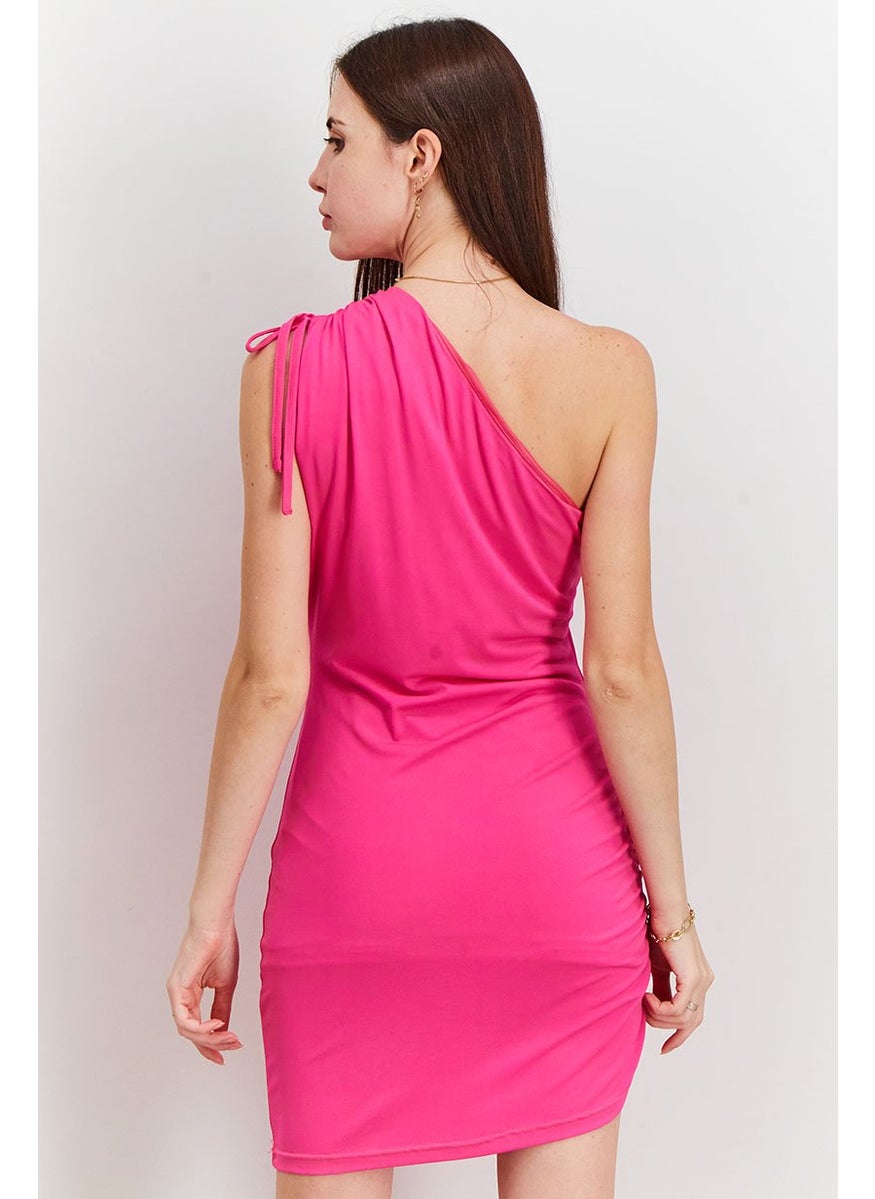 Women Asymmetrical Neckline Sleeveless Plain Dress, Pink - pzsku/Z60B3780494A38F905090Z/45/_/1739110671/d22b50bf-0a62-48dc-86e9-26f93104ccfc