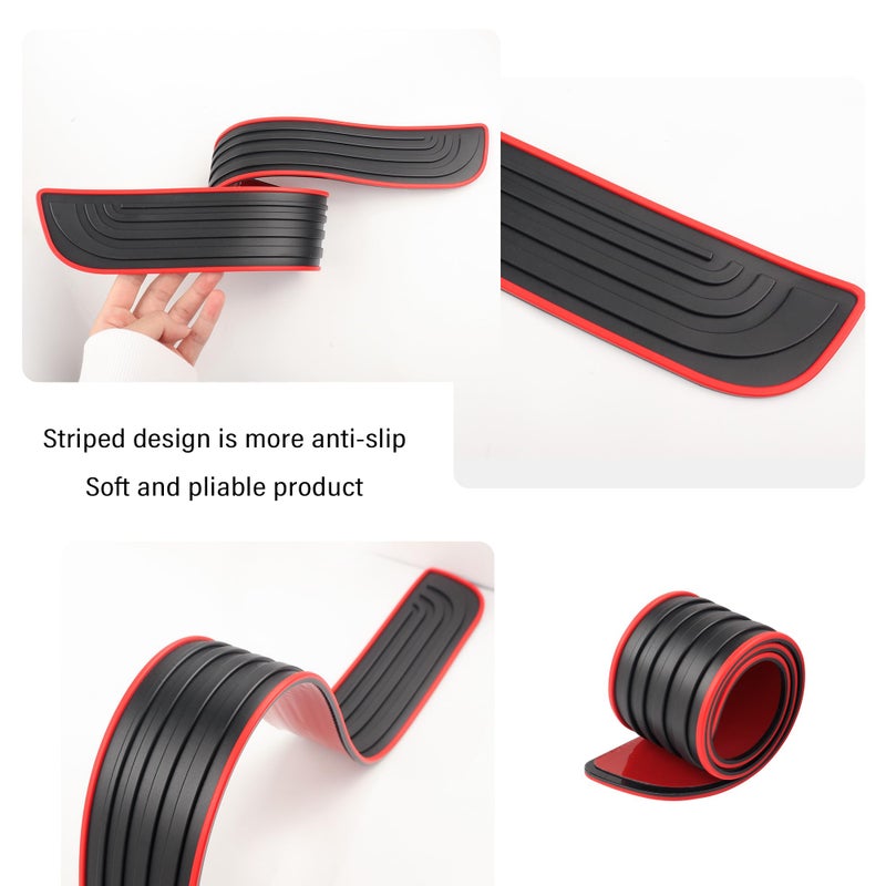 KIFIDAN 4PCS Car Door Sill Protector,Anti-Scratch & Waterproof Car Door Sills Scratch Protection,Universal Car Exterior Accessories Automotive Door Entry Guard for Car,Truck,SUV (Black Red, Width 1.57") - Image 5