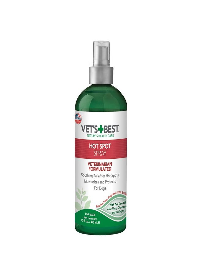 Vet's Best Vet’s Best Dog Hot Spot Itch Relief Spray | Relieves Dry Skin, Rash, Scratching, Licking, Itchy Skin, and Hot Spots | No-Sting and Alcohol Free | 16 Ounces  - Image 1