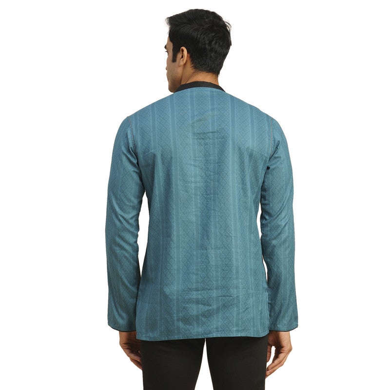 ARCHATTIRE Men’s Teal Blue Cotton Kurta for Men - Image 2