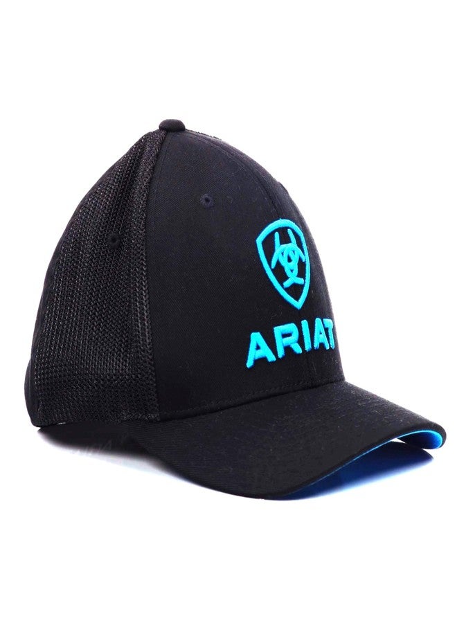 ARIAT Black and Turquoise Mesh Back Cap Black L/XL - Image 3