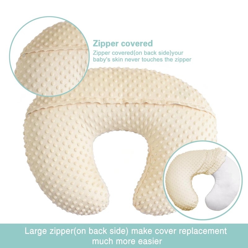 Owlowla Nursing Pillow Cover, Breastfeeding Pillow Slipcover Fits Nursing Pillow for Baby Boy Girl(Cream) - Image 3