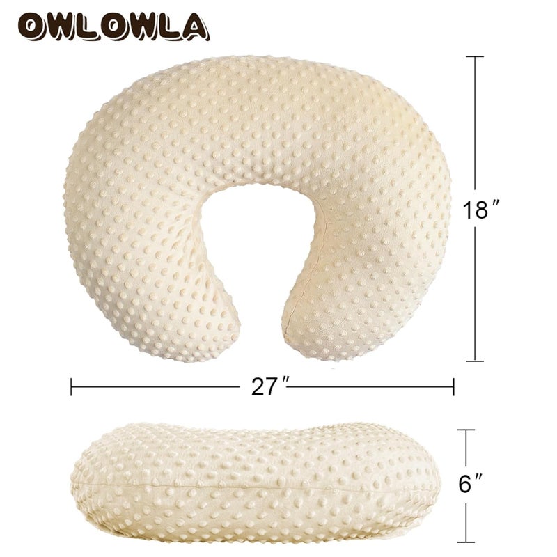 Owlowla Nursing Pillow Cover, Breastfeeding Pillow Slipcover Fits Nursing Pillow for Baby Boy Girl(Cream) - Image 5