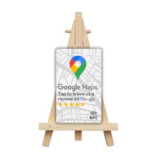 tinydabba Review NFC Card Maps Edition With Stand | Along with QR Code | Boost Business Reviews with Tap or Scan | Pre-Configured PVC Card | Works with any NFC-Enabled Smartphone | With Dashboard - Image 1