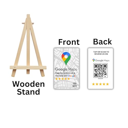 tinydabba Review NFC Card Maps Edition With Stand | Along with QR Code | Boost Business Reviews with Tap or Scan | Pre-Configured PVC Card | Works with any NFC-Enabled Smartphone | With Dashboard - Image 2