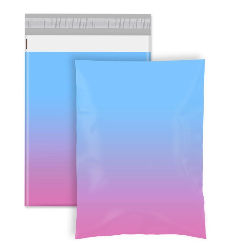 Metronic Cute Poly Mailers 10x13" 20pc Small Shipping Bags, Strong Adhesive Mailers Poly Bags for Small Business, Waterproof Mailing Envelopes for Packing Shipping Clothes Gifts, Gradient BluePink - Image 1