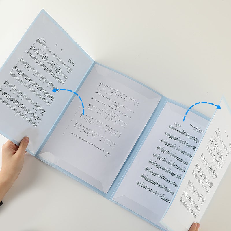 Six-Page Music Score Folder, Non-Reflective, Customizable A4 Piano Sheet Music Folder With Transparent Inserts For Storing Music Scores - Image 3